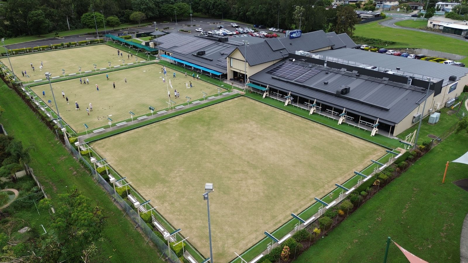 The bowling greens and gardens at The Rec Club
